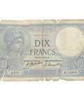 1924 France 10 Francs Banknote