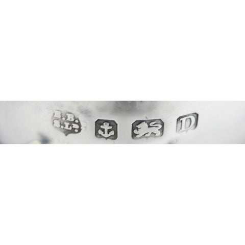 1928 George V Era Sterling Silver Pierced Sugar Basket with Blue Glass Liner Silversmith Barker Brothers Silver Ltd Birmingham Hallmarks