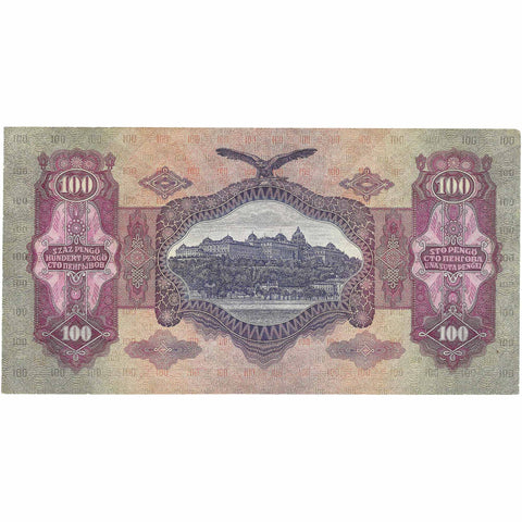 1930 100 Pengo Hungary Banknote Matthias I on the right side