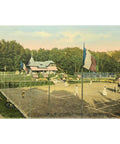 1930s France Houlgate (Calvadas) La Sporting Club Postcard Tennis