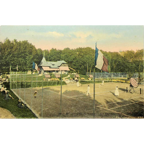 1930s France Houlgate (Calvadas) La Sporting Club Postcard Tennis