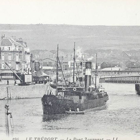 1930s France Le Treport, Le Pont Tournant Postcard
