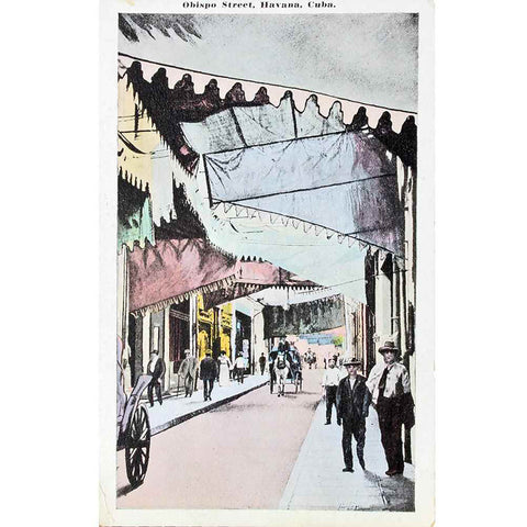 1930s Havana Obispo Street Postcard