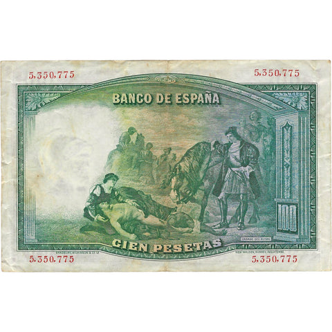 1931 Spain 100 Pesetas Banknote