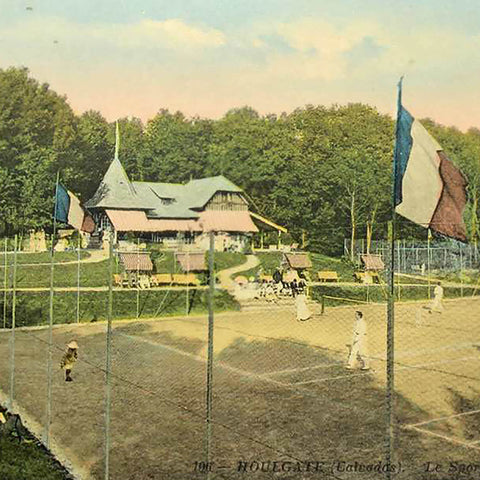 1930s France Houlgate (Calvadas) La Sporting Club Postcard Tennis