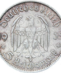 1935-G Germany 5 Mark Silver Coin Potsdam Church