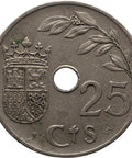 1937 25 Centimos Spain Coin