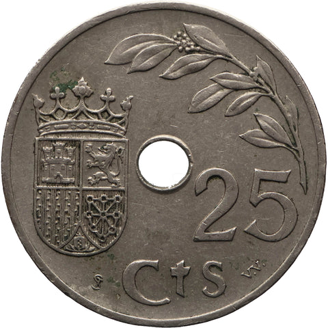 1937 25 Centimos Spain Coin