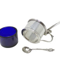 1937 Sterling Silver Mustard Pot and Spoon Silversmiths S. Blanckensee & Son Ltd Birmingham Hallmarks