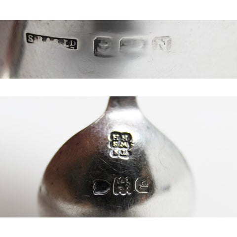 1937 Sterling Silver Mustard Pot and Spoon Silversmiths S. Blanckensee & Son Ltd Birmingham Hallmarks