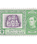 1938 1c British Honduras Stamp Maya Images of Stann Creek