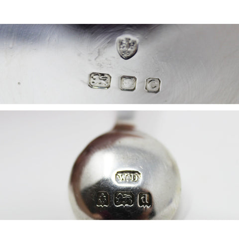 1938 Sterling Silver Mustard Pot and Spoon Silversmiths Edward Barnard & Sons Ltd London Hallmarks
