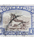 1939 issued South African Wildebeest 1/ - One shilling postage stamp