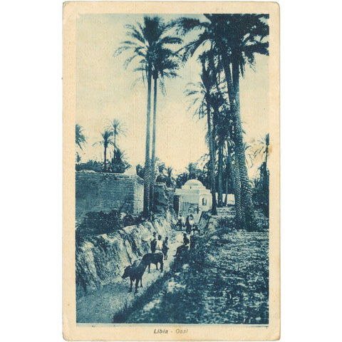 1939 Libya Postcard – Oasis Scene
