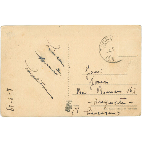 1939 Tobruk, Libya – Piazza Benito Mussolini Postcard