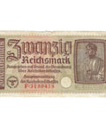 1940 - 1945 20 Reichsmark Germany Banknote
