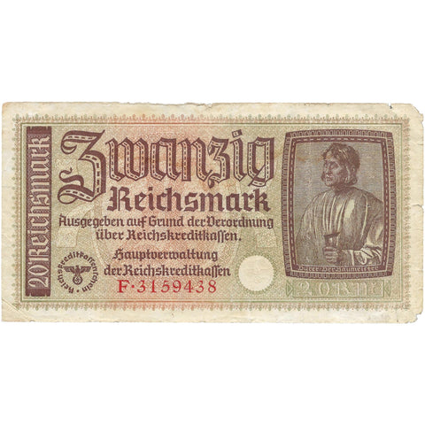1940 - 1945 20 Reichsmark Germany Banknote