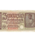 1940-1945 20 Reichsmark Germany Banknote