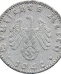 1940 A Germany 50 Reichspfennig Coin