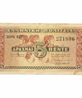 1941 Greece 5 Drachmai Banknote