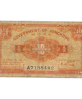 1941 Hong Kong 10 Cents Banknote