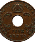 1942 5 Cents East Africa Coin George VI