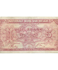 1943 Belgium 5 Francs Banknote