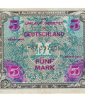 1944 5 Mark Germany Banknote Allied Occupation