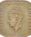 1945 Malaya George VI One Cent Smaller Type Coin