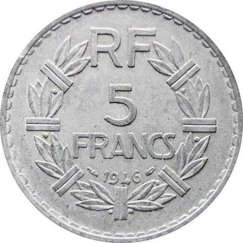 1946 5 Francs France Coin Paris Mint