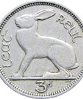 1946 Ireland 3 Pingin ½ Reul Coin