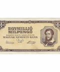 1946 1000000 Milpengo Hungary Banknote Portrait of Lajos Kossuth