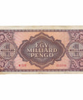 1946 Milliard Pengo Hungary Banknote Portrait of Lucia Lendvay