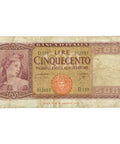 1947 Italy 500 Lire Banknote