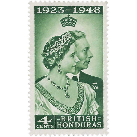 1948 4c British Honduras Stamp King George VI and Queen Elizabeth