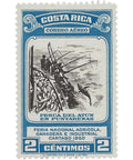 1950 2 Costa Rican Céntimo Costa Rica Stamp Tuna Fishermen Agricultural exhibition in Cartago