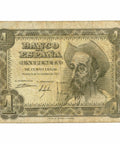 1951 Spain 1 Peseta Banknote