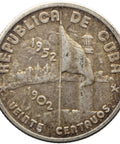 1952 20 Centavos Coin Silver 50th. Anniversary of the Republic