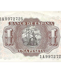 1953 Spain 1 Peseta Banknote
