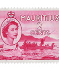 1954 2 Mauritian cent Elizabeth II Mauritius Stamp Grand Port