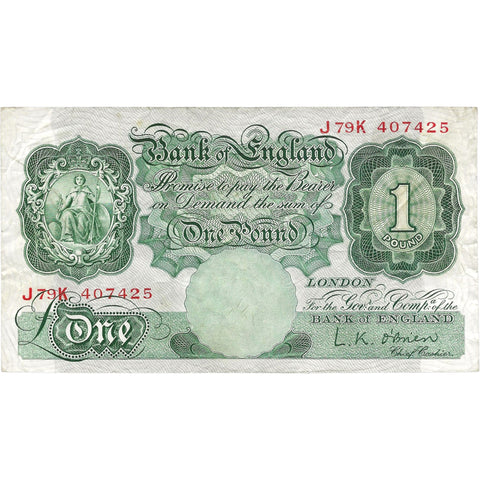 1955 - 1960 England 1 Pound Banknote