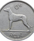 1955 Ireland 6 Pingin 1 Reul Coin
