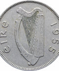 1955 Ireland 6 Pingin 1 Reul Coin