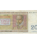 1956 Belgium 20 Francs Banknote