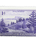 1956 Stamp Norfolk Island View of Ball Bay 1 d - Australian penny