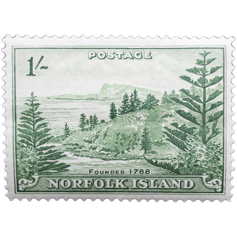 1956 Stamp Norfolk Island View of Ball Bay 1 Australian Shilling