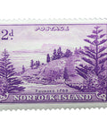 1956 Stamp Norfolk Island View of Ball Bay 2 d - Australian penny