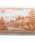 1956 Stamp Norfolk Island View of Ball Bay 3 d - Australian penny