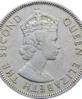 1957 Fiji Queen Elizabeth II One Shilling Coin 1st portrait