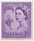 1958 3 d Elizabeth II Stamp Guernsey Wilding Portrait
